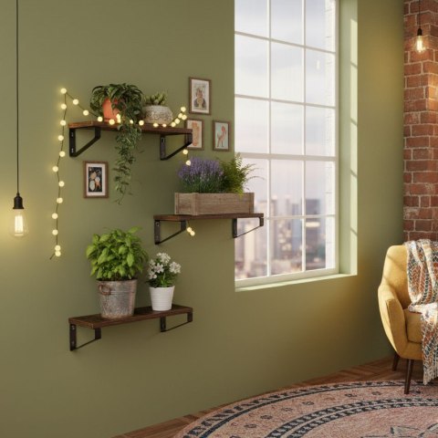 Kwietnik ścienny 3 półki wiszące na kwiaty ozdoby loft ModernHome ModernHome