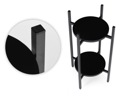 Kwietnik stojący stojak na kwiaty ozdoby 2 poziomy czarny ModernHome ModernHome