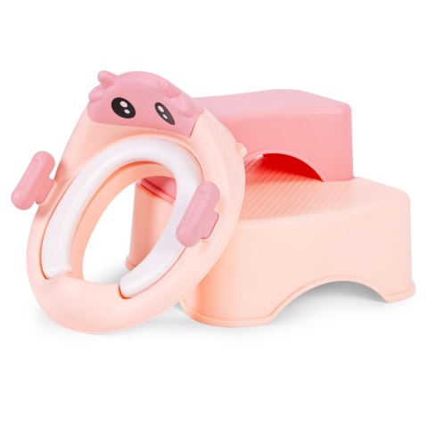 Nakładka na toaletę ze schodkami podestem dla dzieci różowa ECOTOYS ECOTOYS