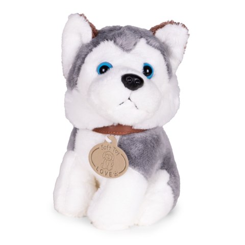Pluszowy piesek w torebce husky maskotka dla dziecka + szczotka do pielęgnacji MULTISTORE
