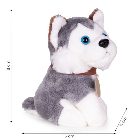 Pluszowy piesek w torebce husky maskotka dla dziecka + szczotka do pielęgnacji MULTISTORE