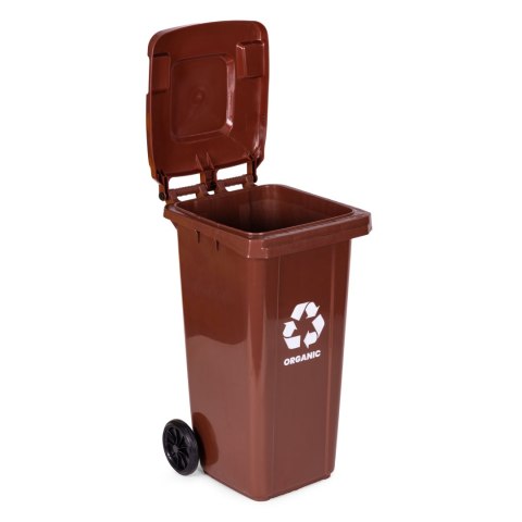 Zestaw 2 koszy na śmieci pojemniki 2x120L czarny brązowy odpady zmieszane BIO gumowe koła MULTISTORE
