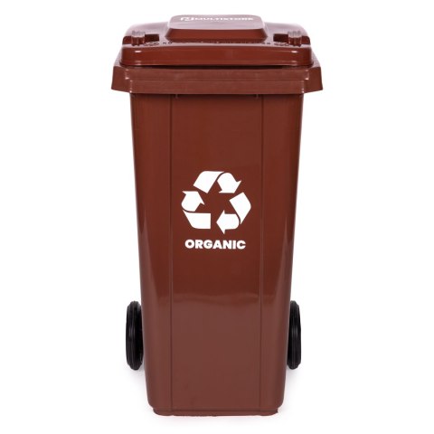 Zestaw 2 koszy na śmieci pojemniki 2x120L czarny brązowy odpady zmieszane BIO gumowe koła MULTISTORE