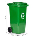 Zestaw 4 koszy na śmieci pojemniki 4x120L niebieski zielony żółty czarny makulatura szkło plastik odpady zmieszane gumowe koła MULTISTORE