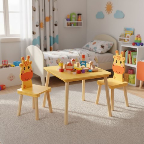 Zestaw mebli dla dzieci stolik + 2 krzesła żyrafa ECOTOYS ECOTOYS