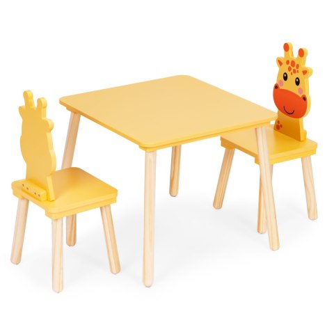 Zestaw mebli dla dzieci stolik + 2 krzesła żyrafa ECOTOYS ECOTOYS