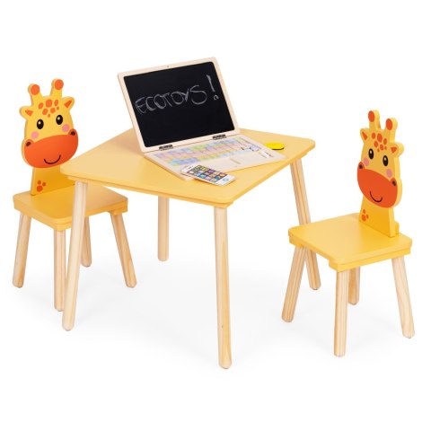 Zestaw mebli dla dzieci stolik + 2 krzesła żyrafa ECOTOYS ECOTOYS