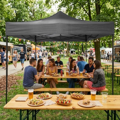 Pawilon ogrodowy eventowy automatyczny samorozkładalny namiot 3x3 m szary MultiGarden MultiGarden