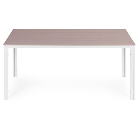 Stół ogrodowy 6-osobowy 156x78 cm polywood meble na taras beżowe białe MultiGarden MultiGarden