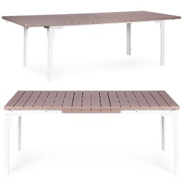 Stół ogrodowy rozkładany 180-240 cm do 12 os. stal HDPE beżowy MultiGarden MultiGarden