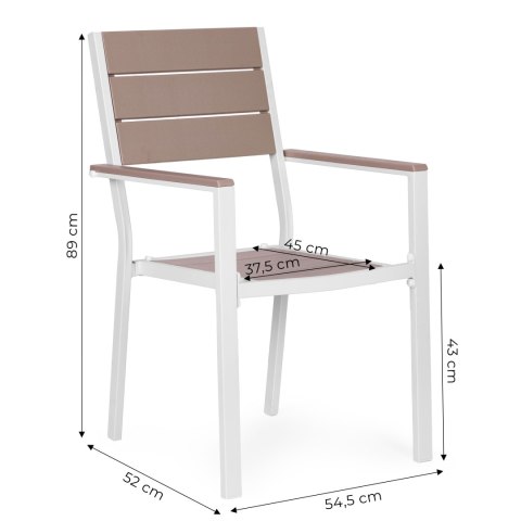 Zestaw 2 krzeseł ogrodowych na taras balkon stal HDPE beżowe białe MultiGarden MultiGarden