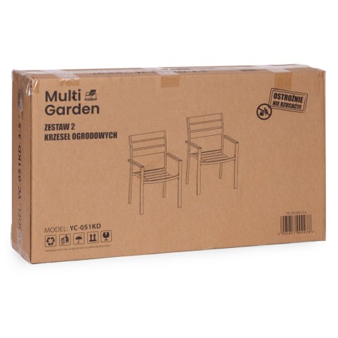 Zestaw 2 krzeseł ogrodowych na taras balkon stal HDPE czarne MultiGarden MultiGarden