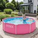 Basen stelażowy ogrodowy okrągły dla dzieci 244x76 cm różowy INTEX 28290ND INTEX