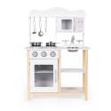 Drewniana kuchnia dla dzieci z piekarnikiem i akcesoriami do gotowania - biała ECOTOYS ECOTOYS