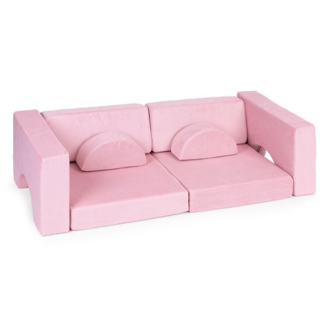 Fotel modułowy dla dzieci DIY 8 miękkich poduch składany - rożowy ECOTOYS ECOTOYS