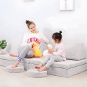 Fotel modułowy dla dzieci DIY 8 miękkich poduch składany - szary ECOTOYS ECOTOYS
