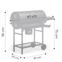 Grill węglowy ogrodowy z pokrywą termometr popielnik składane półki MultiGarden MultiGarden