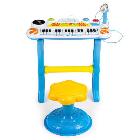 Keyboard organki pianinko z mikrofonem mp3 niebieskie MULTISTORE