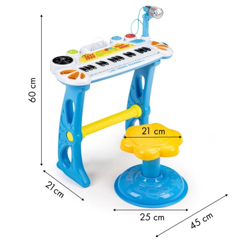 Keyboard organki pianinko z mikrofonem mp3 niebieskie MULTISTORE
