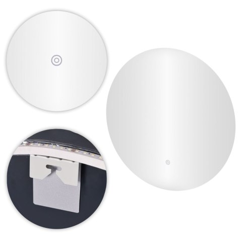 Lustro łazienkowe LED okrągłe ścienne 60 cm 3 barwy włącznik dotykowy ModernHome ModernHome