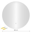 Lustro łazienkowe LED okrągłe ścienne 80 cm 3 barwy włącznik dotykowy ModernHome ModernHome