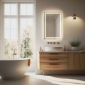 Lustro łazienkowe LED ścienne 50x70 cm 3 barwy włącznik dotykowy ModernHome ModernHome