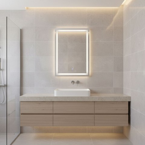 Lustro łazienkowe LED ścienne 50x70 cm 3 barwy włącznik dotykowy ModernHome ModernHome