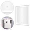 Lustro łazienkowe LED ścienne 50x70 cm 3 barwy włącznik dotykowy ModernHome ModernHome