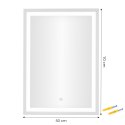 Lustro łazienkowe LED ścienne 50x70 cm 3 barwy włącznik dotykowy ModernHome ModernHome