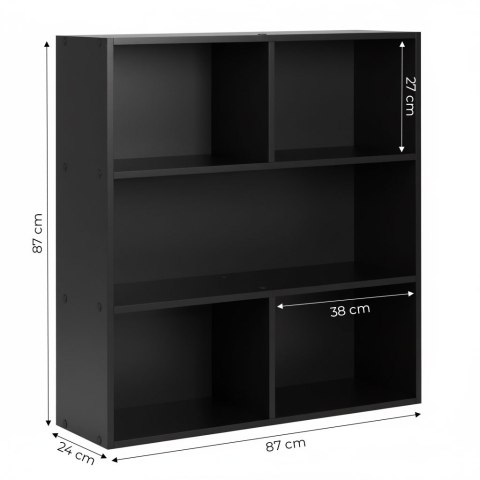 Nowoczesny regał stojący do salonu i sypialni 3 poziomy czarny ModernHome ModernHome