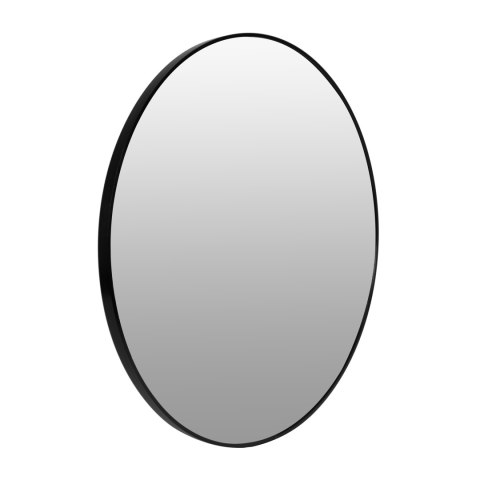 Okrągłe lustro ścienne 80 cm wiszące nowoczesne czarna rama aluminium ModernHome ModernHome