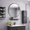Okrągłe lustro ścienne 80 cm wiszące nowoczesne czarna rama aluminium ModernHome ModernHome