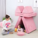 Sofa modułowa duża składana dla dzieci DIY 8 miękkich poduch - różowa ECOTOYS ECOTOYS