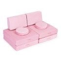 Sofa modułowa duża składana dla dzieci DIY 8 miękkich poduch - różowa ECOTOYS ECOTOYS