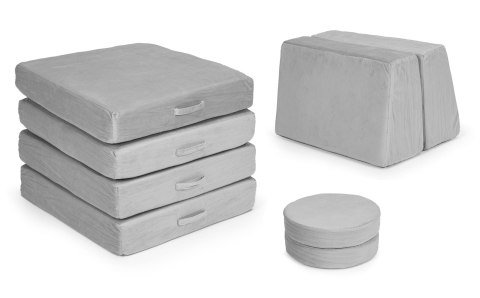 Sofa modułowa duża składana dla dzieci DIY 8 miękkich poduch - szara ECOTOYS ECOTOYS