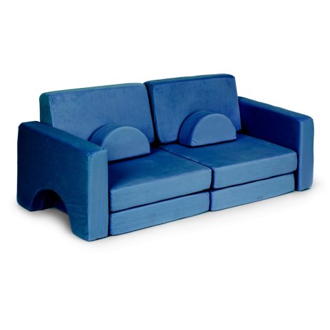 Sofa składana modułowa dla dzieci duża 2-osobowa DIY 10 miękkich poduch - niebieska ECOTOYS ECOTOYS