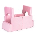 Sofa składana modułowa dla dzieci duża 2-osobowa DIY 10 miękkich poduch - różowa ECOTOYS ECOTOYS