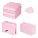 Sofa składana modułowa dla dzieci duża 2-osobowa DIY 10 miękkich poduch - różowa ECOTOYS ECOTOYS