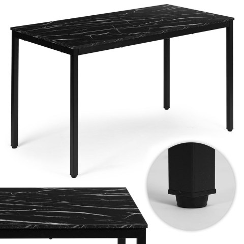 Stół do kuchni jadalni dla 4-5 osób biurko komputerowe 120x60 cm czarny marmur ModernHome ModernHome