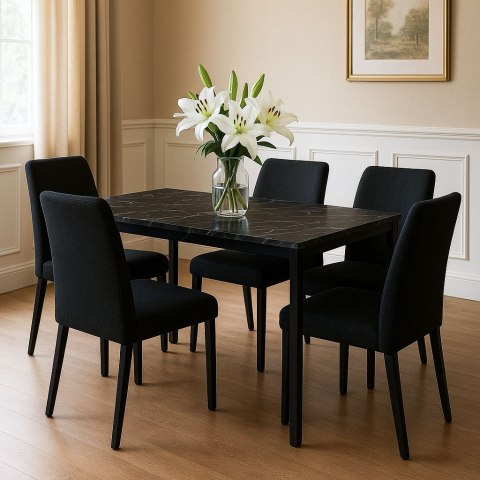 Stół do kuchni jadalni dla 4-5 osób biurko komputerowe 120x60 cm czarny marmur ModernHome ModernHome