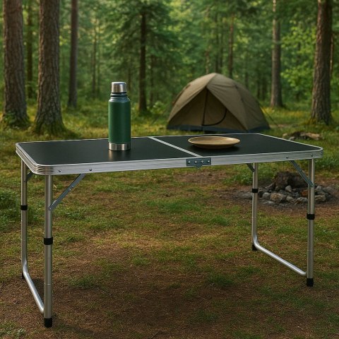 Stolik turystyczny stół składany kemping czarny blat 120x60 cm MultiGarden MultiGarden