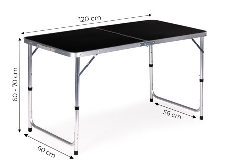 Stolik turystyczny stół składany kemping czarny blat 120x60 cm MultiGarden MultiGarden