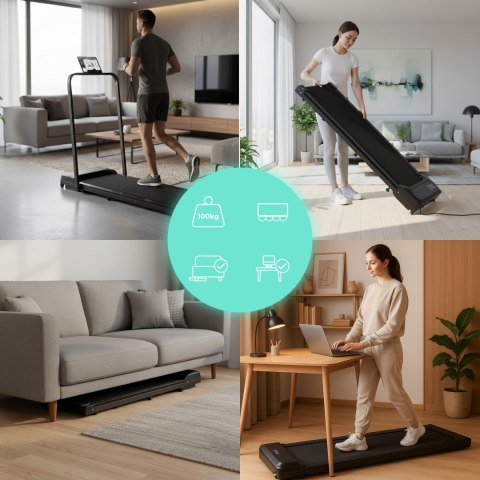 Bieżnia domowa z uchwytem elektryczna walking pad treningowy pod biurko 10 km/h MOVEPRO MOVEPRO