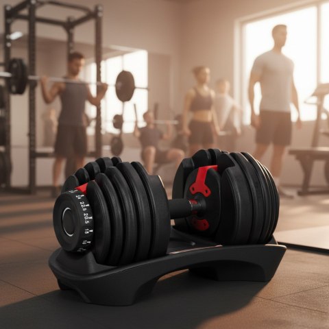 Hantel regulowany żeliwny z podstawką obciążenie 2,5-24 kg MOVEPRO MOVEPRO