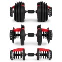 Hantel regulowany żeliwny z podstawką obciążenie 2,5-24 kg MOVEPRO MOVEPRO