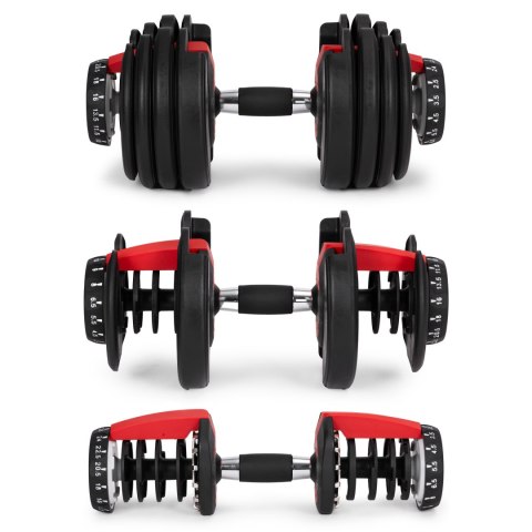 Hantel regulowany żeliwny z podstawką obciążenie 2,5-24 kg MOVEPRO MOVEPRO