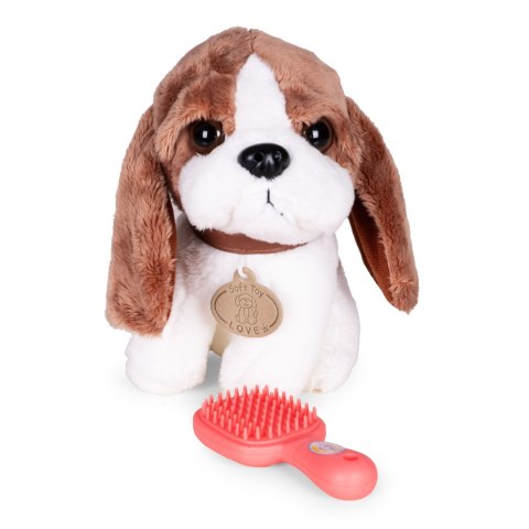 Pluszowy piesek w torebce beagle maskotka dla dziecka + szczotka do pielęgnacji MULTISTORE
