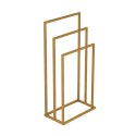 Stojak na ręczniki wieszak wolnostojący metalowy 3 ramiona złoty ModernHome ModernHome