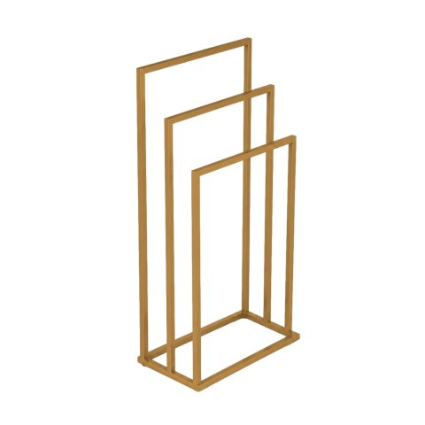 Stojak na ręczniki wieszak wolnostojący metalowy 3 ramiona złoty ModernHome ModernHome