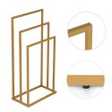 Stojak na ręczniki wieszak wolnostojący metalowy 3 ramiona złoty ModernHome ModernHome